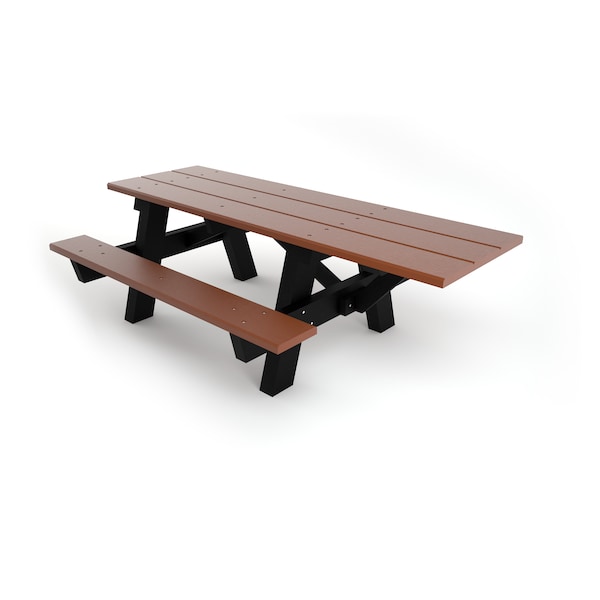 Brown 6' ADA A-Frame Table with Black Frame
